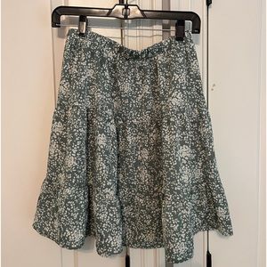 Green floral skirt